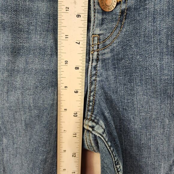 Calvin Klein Womens High Rise Skinny Sz 12/31  Denim Blue Jeans Raw Hem Button - Picture 4 of 11